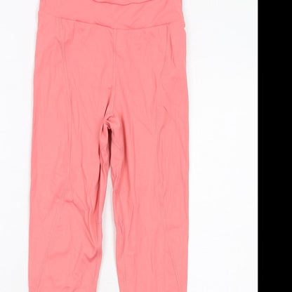 Stradivarius Womens Pink Polyamide Compression Leggings Size S Regular Pullover