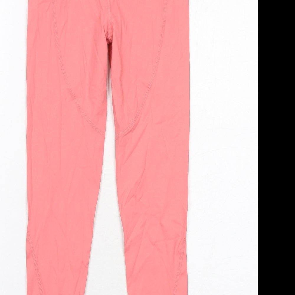 Stradivarius Womens Pink Polyamide Compression Leggings Size S Regular Pullover