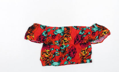 Womens UK Size S MINKPINK Red Cropped Blouse