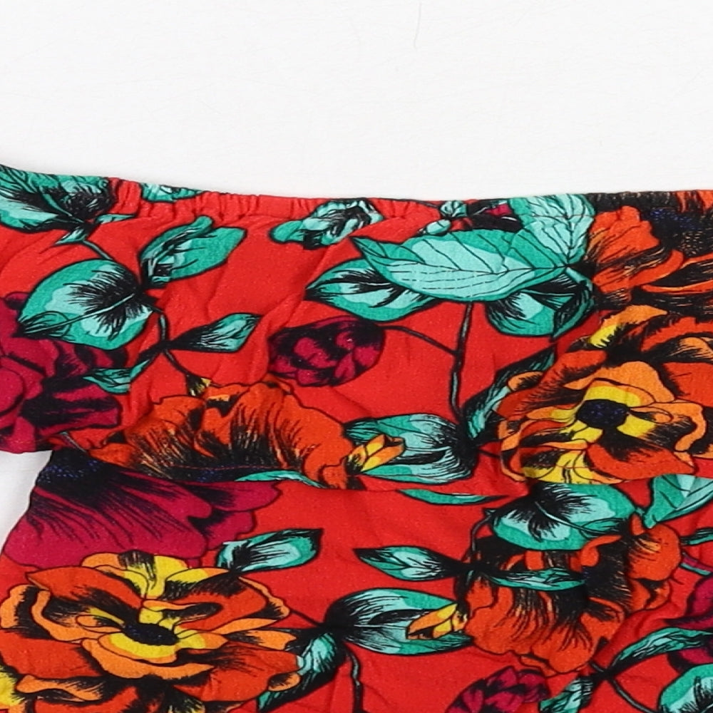 Womens UK Size S MINKPINK Red Cropped Blouse