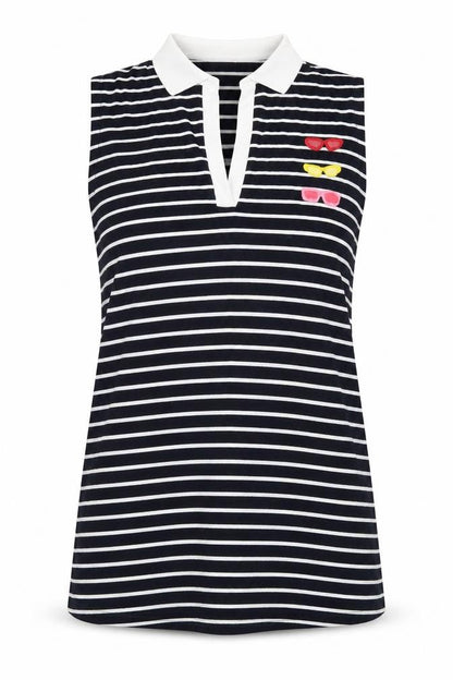 Zara Womens Blue Striped Cotton A-Line Size S Collared Pullover