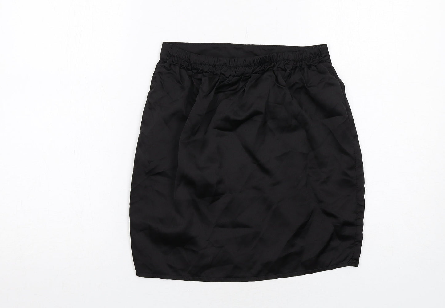 Boohoo Womens Black Polyester A-Line Skirt Size 8