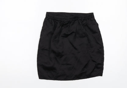 Boohoo Womens Black Polyester A-Line Skirt Size 8