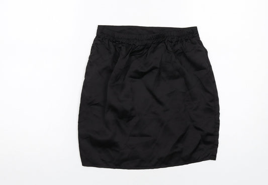 Boohoo Womens Black Polyester A-Line Skirt Size 8