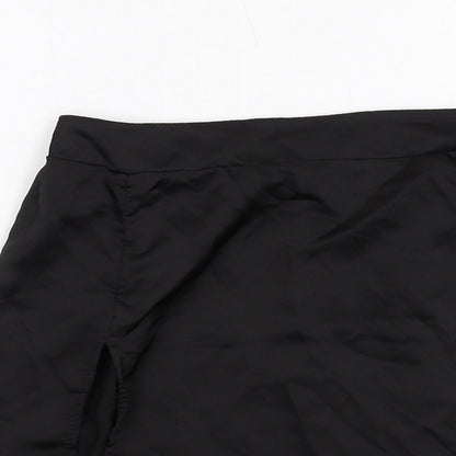 Boohoo Womens Black Polyester A-Line Skirt Size 8