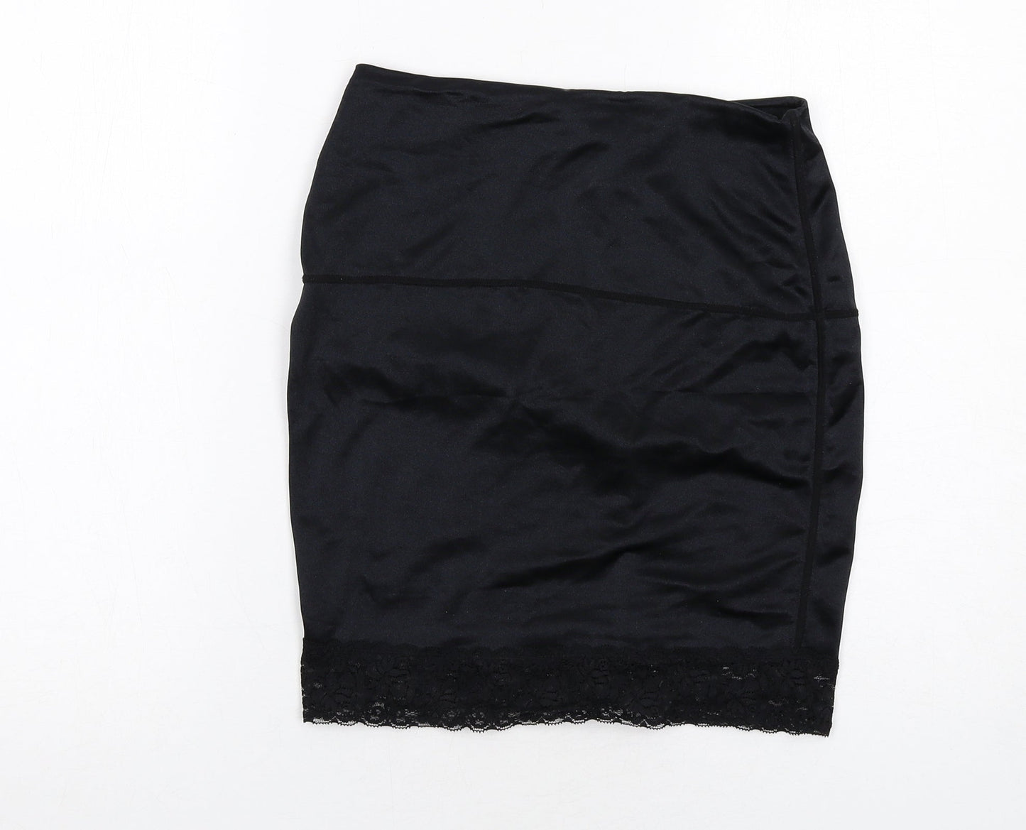 M&Co Womens Black Nylon Pettiskirt Skirt Size 16