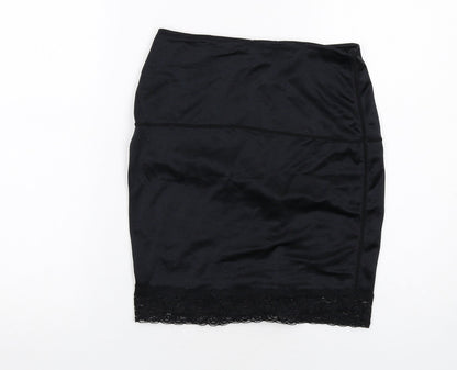 M&Co Womens Black Nylon Pettiskirt Skirt Size 16