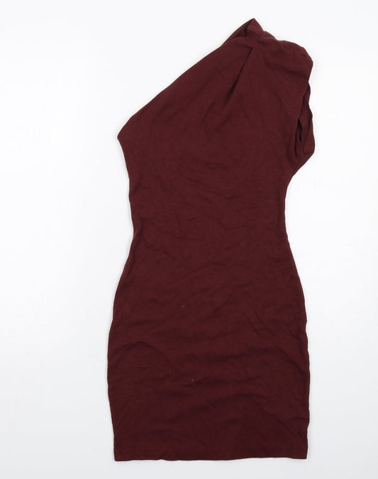 American Apparel Womens Purple Cotton Bodycon Size XS Off the Shoulder Pullover