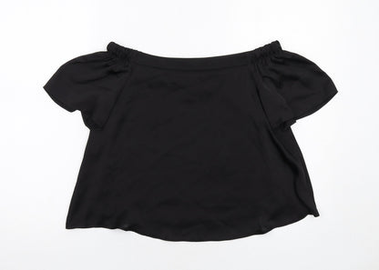 Womens UK Size 8 New Look Black Basic Blouse
