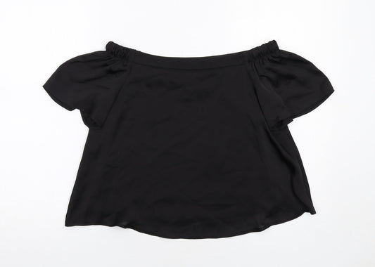 Womens UK Size 8 New Look Black Basic Blouse
