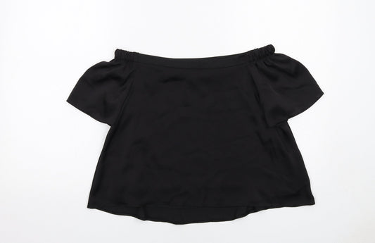 Womens UK Size 8 New Look Black Basic Blouse