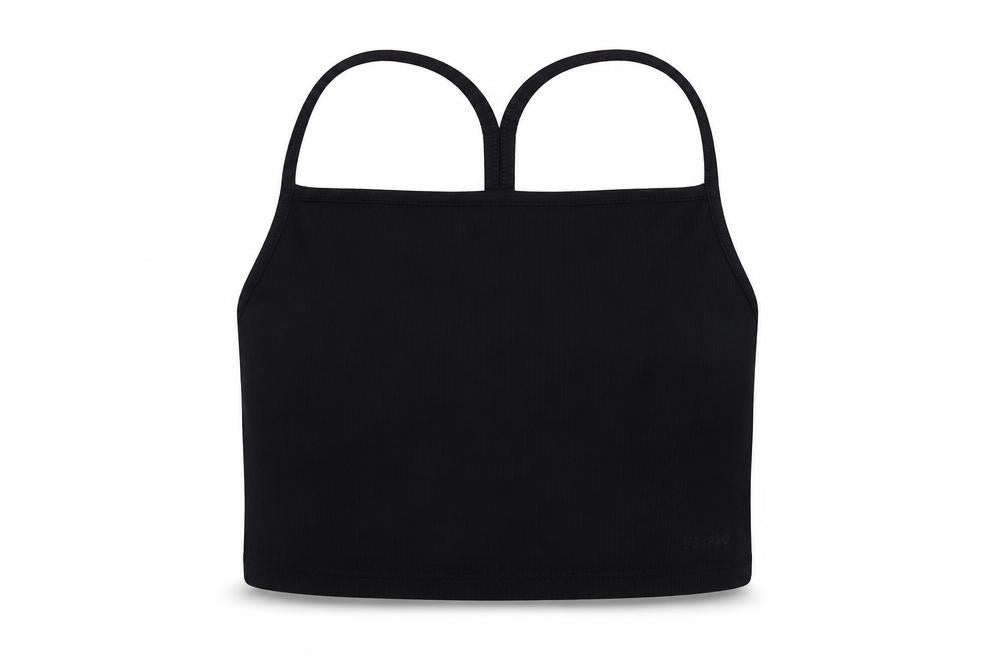 Womens UK Size 18 USA Pro Black Cropped Tank