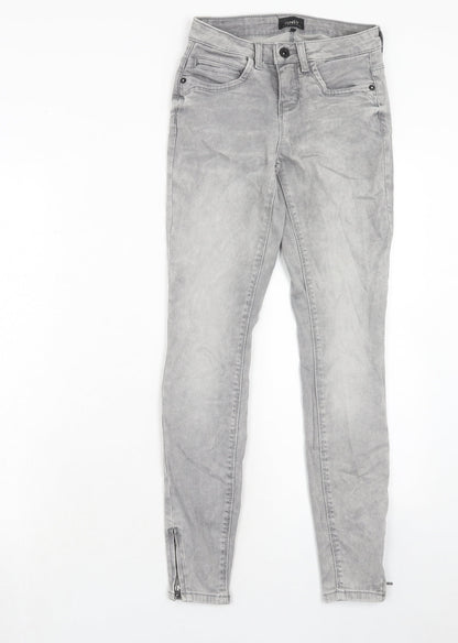 Only Womens Grey Cotton Skinny Jeans Size 25 in L32 in Regular Zip