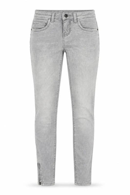 Front view of Only women’s grey cotton skinny jeans, size UK 25, in, 32-inch leg regular zip