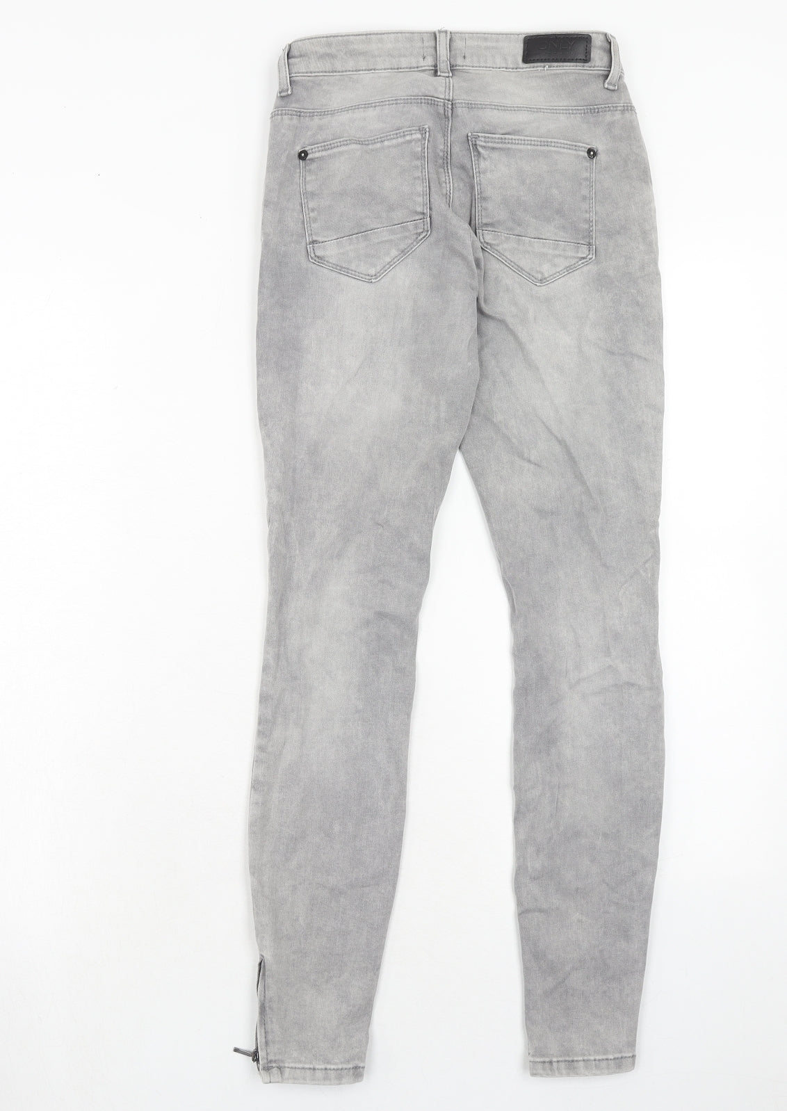 Only Womens Grey Cotton Skinny Jeans Size 25 in L32 in Regular Zip