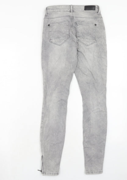 Only Womens Grey Cotton Skinny Jeans Size 25 in L32 in Regular Zip