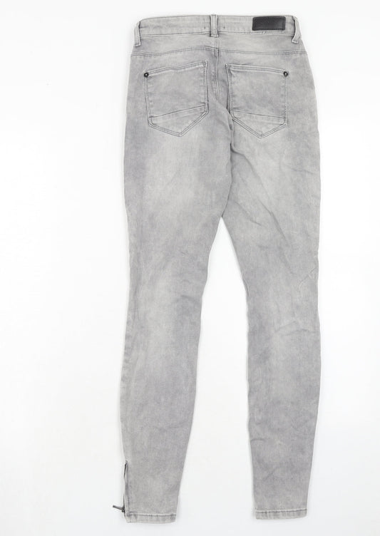 Only Womens Grey Cotton Skinny Jeans Size 25 in L32 in Regular Zip