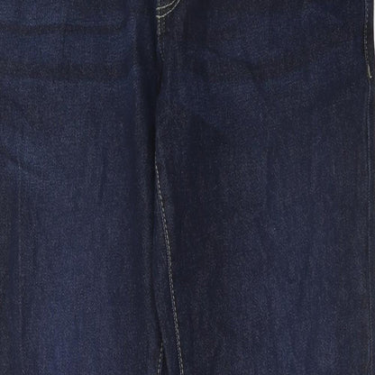 Boohoo Mens Blue Cotton Straight Jeans Size 32 in Regular Button