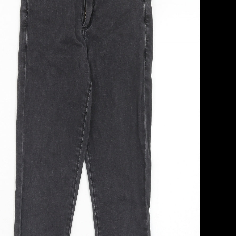 Topshop Womens Grey Cotton Skinny Jeans Size 26 in L30 in Regular Zip