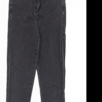 Topshop Womens Grey Cotton Skinny Jeans Size 26 in L30 in Regular Zip