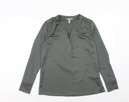 Womens UK Size S H&M Green Basic Blouse