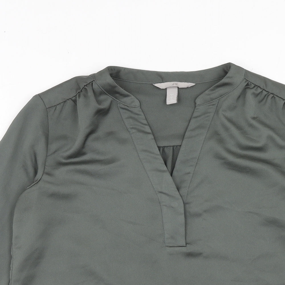 Womens UK Size S H&M Green Basic Blouse