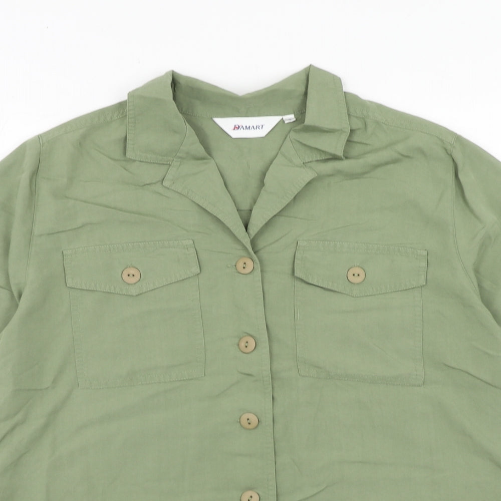 Womens UK Size 16 Damart Green Basic Button-Up