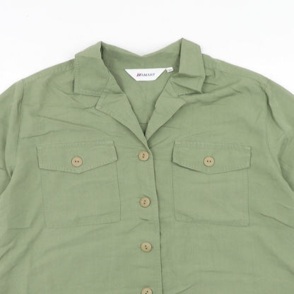 Womens UK Size 16 Damart Green Basic Button-Up