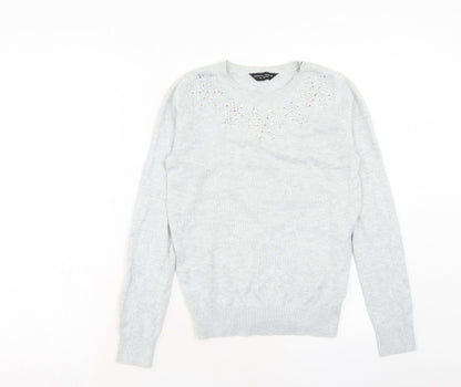 Womens UK Size 8 Dorothy Perkins Grey Pullover Jumper