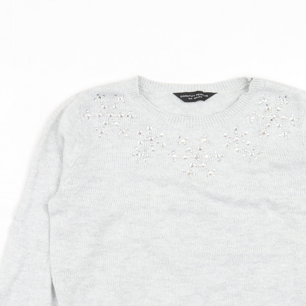 Womens UK Size 8 Dorothy Perkins Grey Pullover Jumper