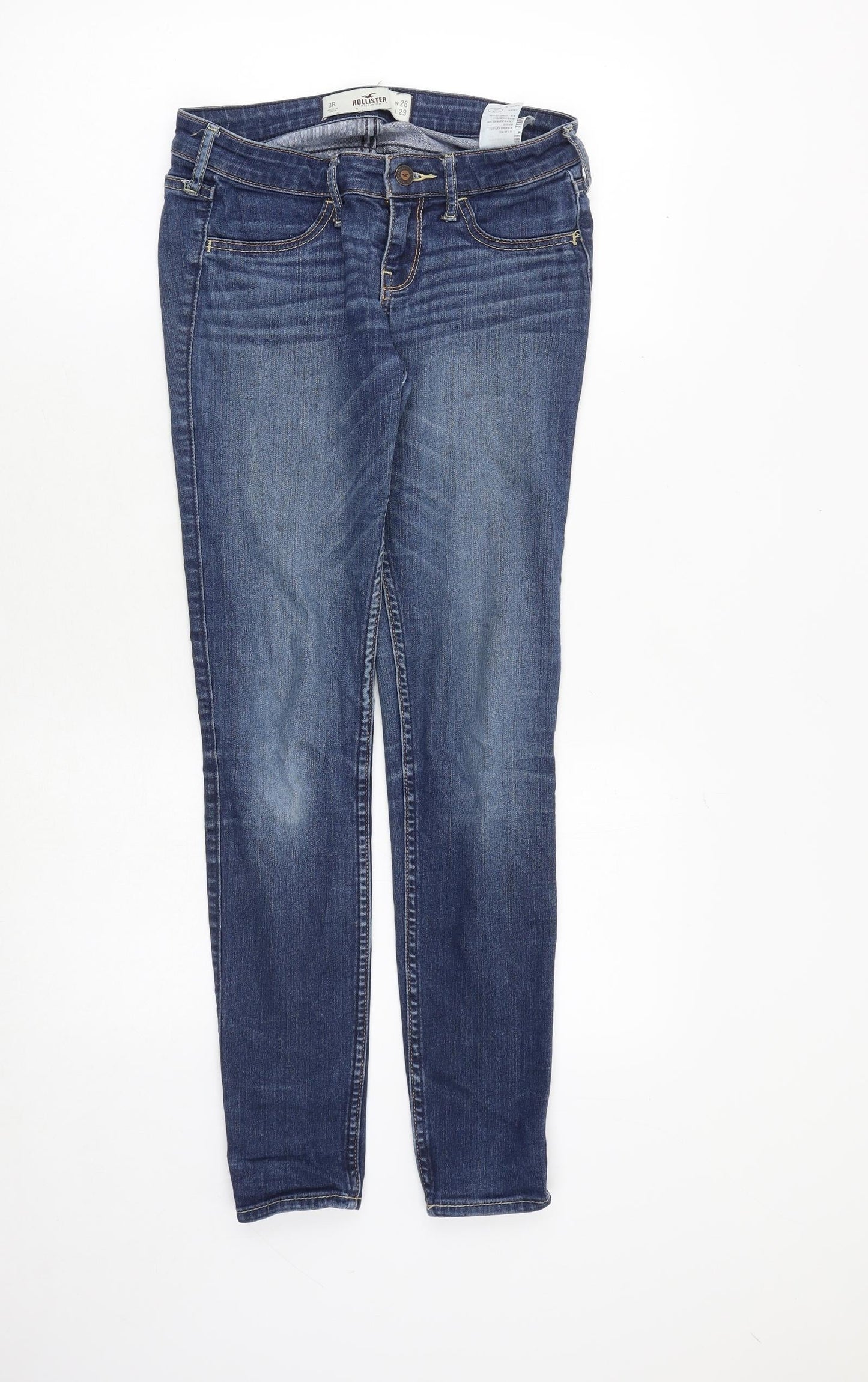 Hollister Womens Blue Cotton Skinny Jeans Size 26 in L29 in Regular Zip