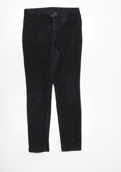 Per Una Womens Black Cotton Skinny Jeans Size 10 Slim Zip