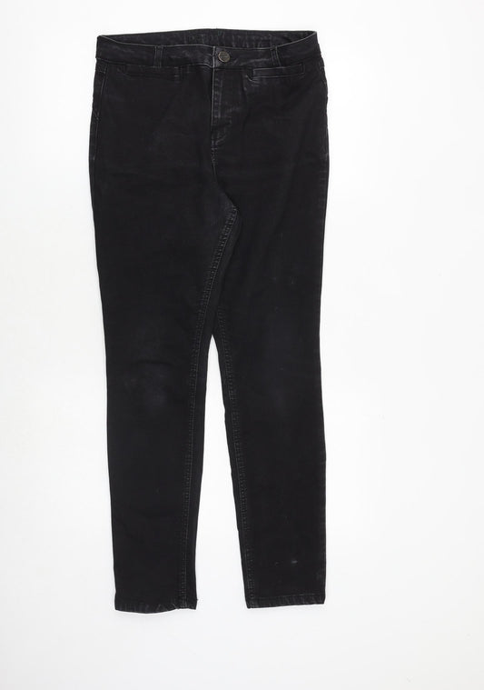 Per Una Womens Black Cotton Skinny Jeans Size 10 Slim Zip