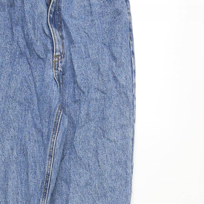 J. Galt Womens Blue Cotton Mom Jeans Size M Regular Zip