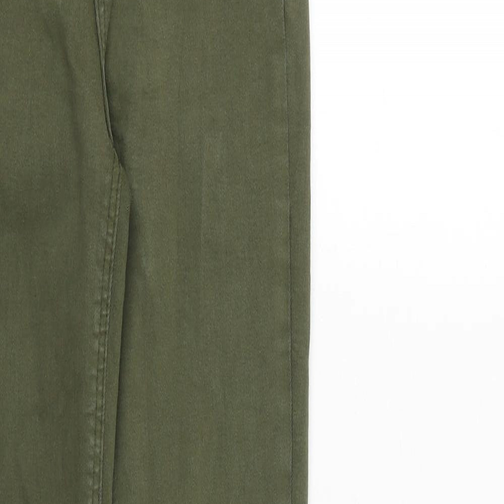 Zara Womens Green Cotton Skinny Jeans Size 6 Slim Zip