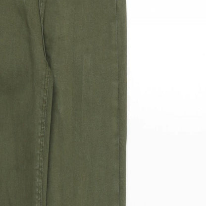 Zara Womens Green Cotton Skinny Jeans Size 6 Slim Zip