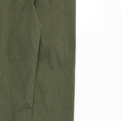 Zara Womens Green Cotton Skinny Jeans Size 6 Slim Zip
