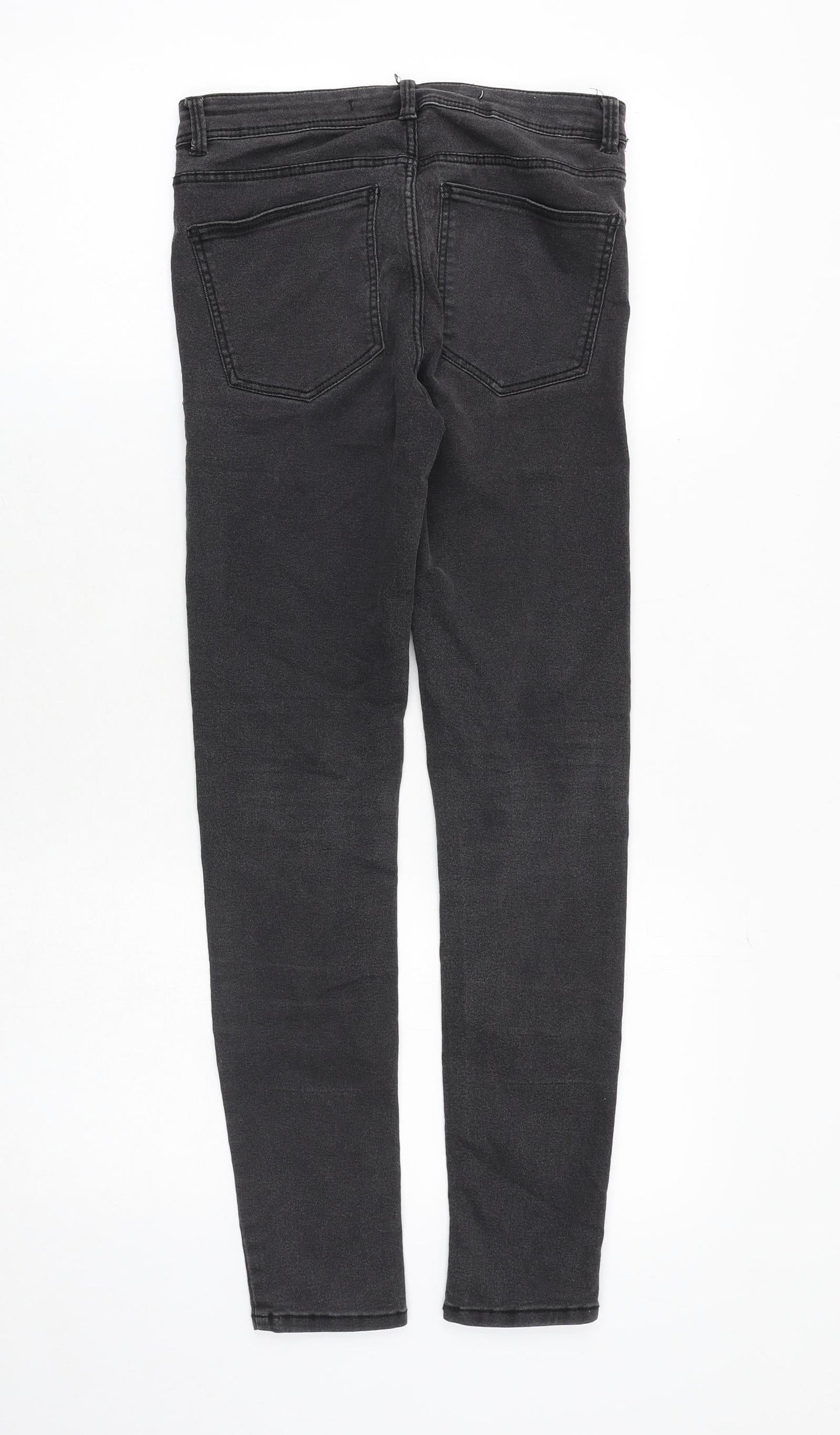 Zara Womens Grey Cotton Skinny Jeans Size 26 in Regular Zip