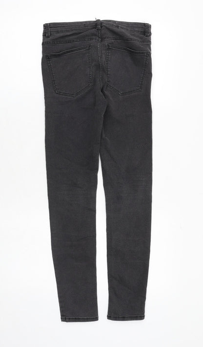 Zara Womens Grey Cotton Skinny Jeans Size 26 in Regular Zip