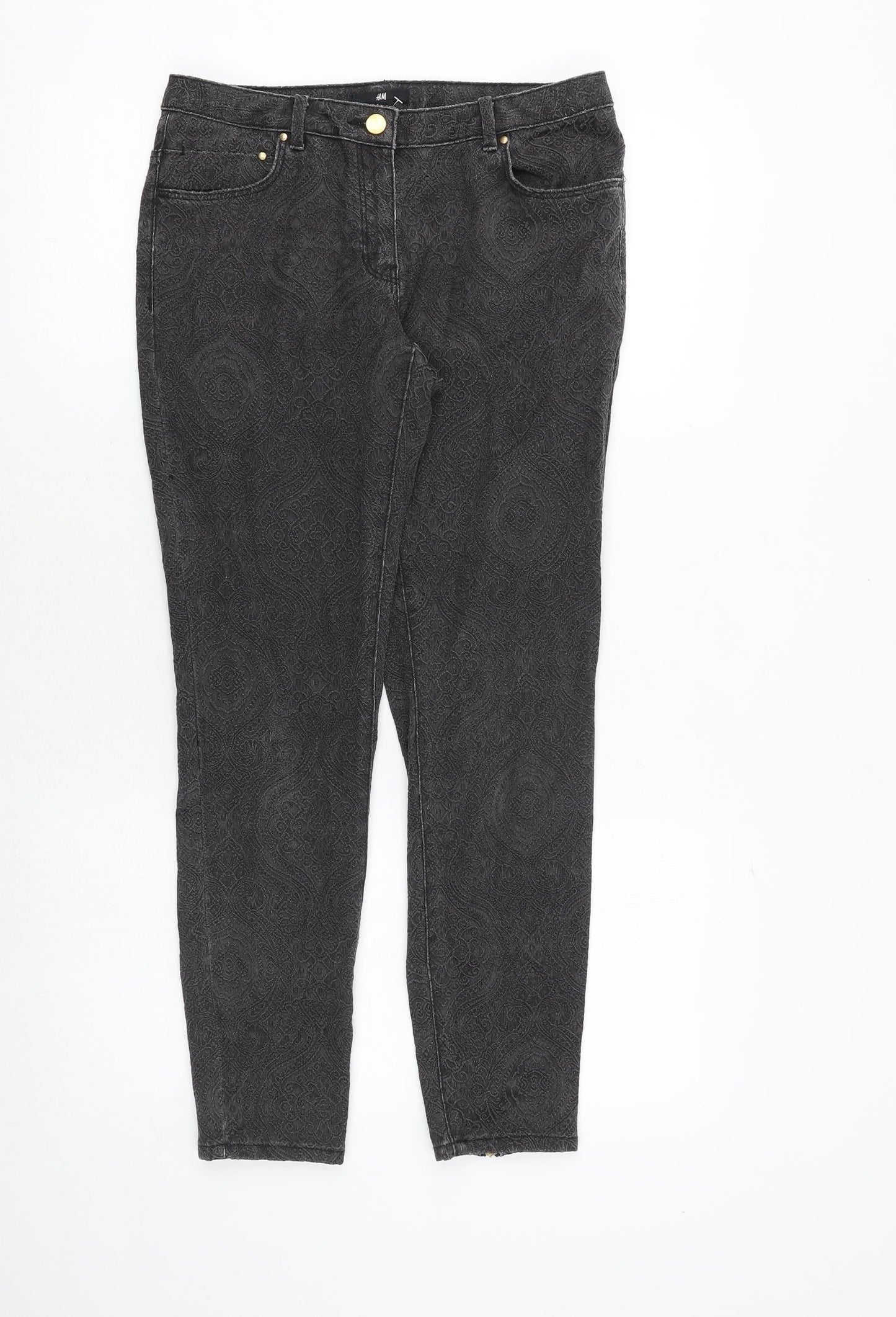 Womens UK Size 10 H&M Regular Fit Skinny Grey Jeans