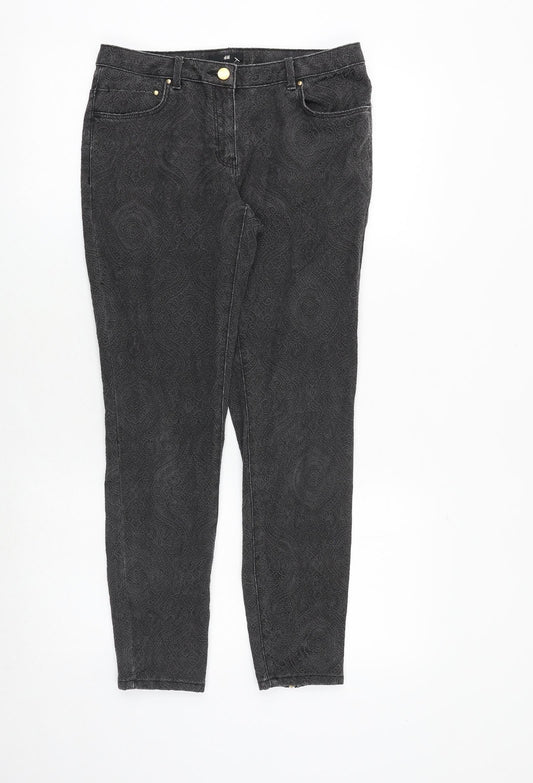 Womens UK Size 10 H&M Regular Fit Skinny Grey Jeans