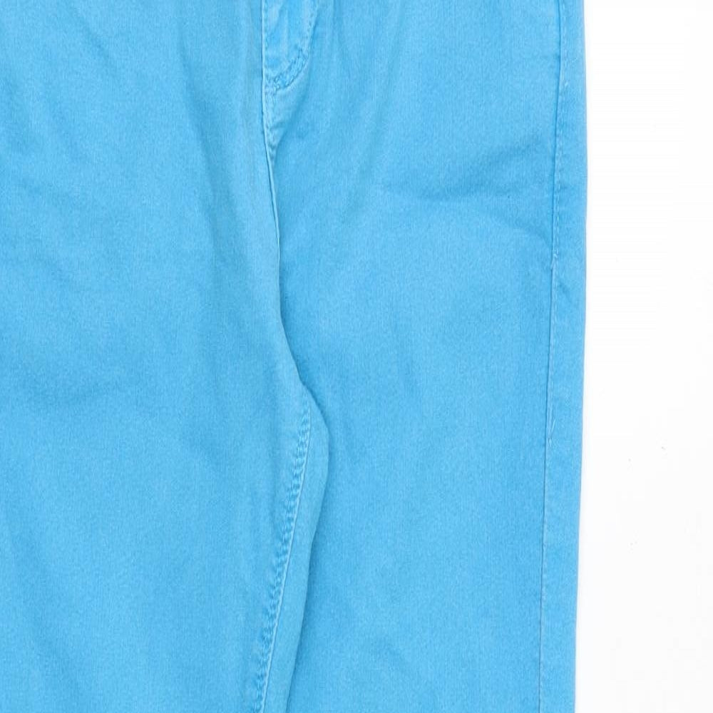 Topshop Womens Blue Cotton Skinny Jeans Size 28 in Slim Zip