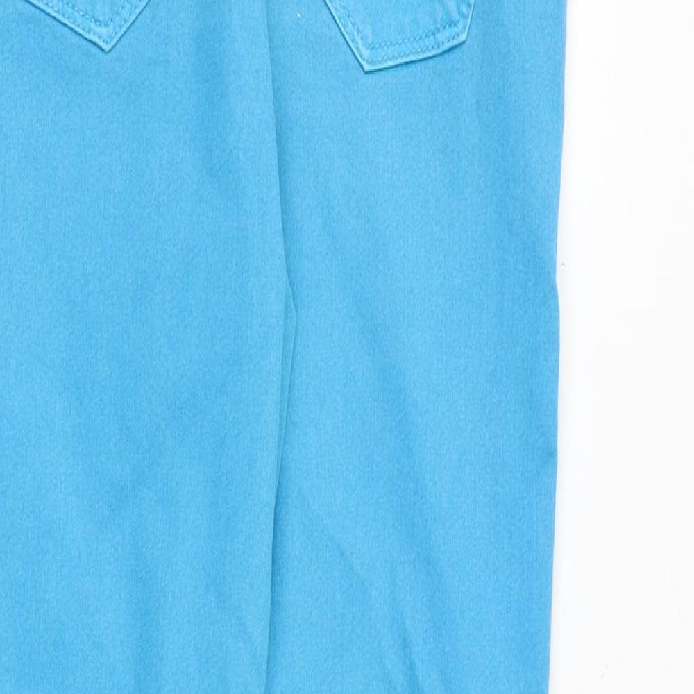 Topshop Womens Blue Cotton Skinny Jeans Size 28 in Slim Zip