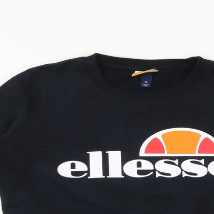 ellesse Womens Black Cotton Pullover Sweatshirt Size 10 Pullover