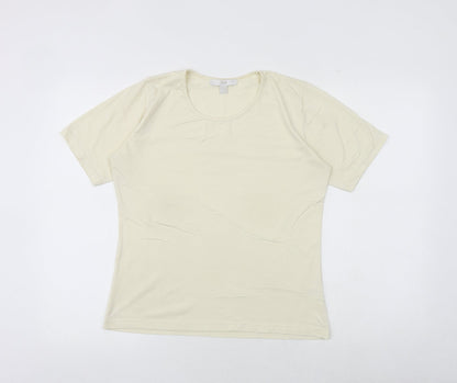 Womens UK Size 14 TCM Ivory Basic T-Shirt