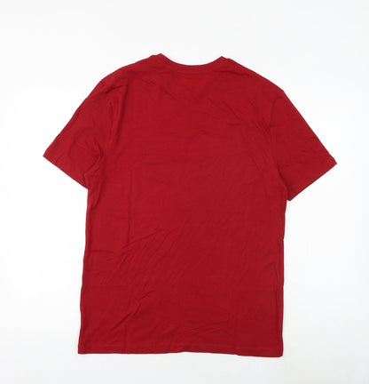 Womens UK Size S Marks and Spencer Red Basic T-Shirt