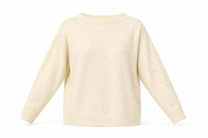 H&M Womens Ivory Round Neck Acrylic Pullover Jumper Size S