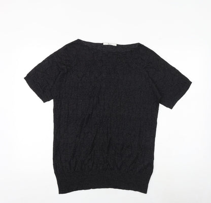 Klass Womens Black Polyamide Basic T-Shirt Size L Round Neck