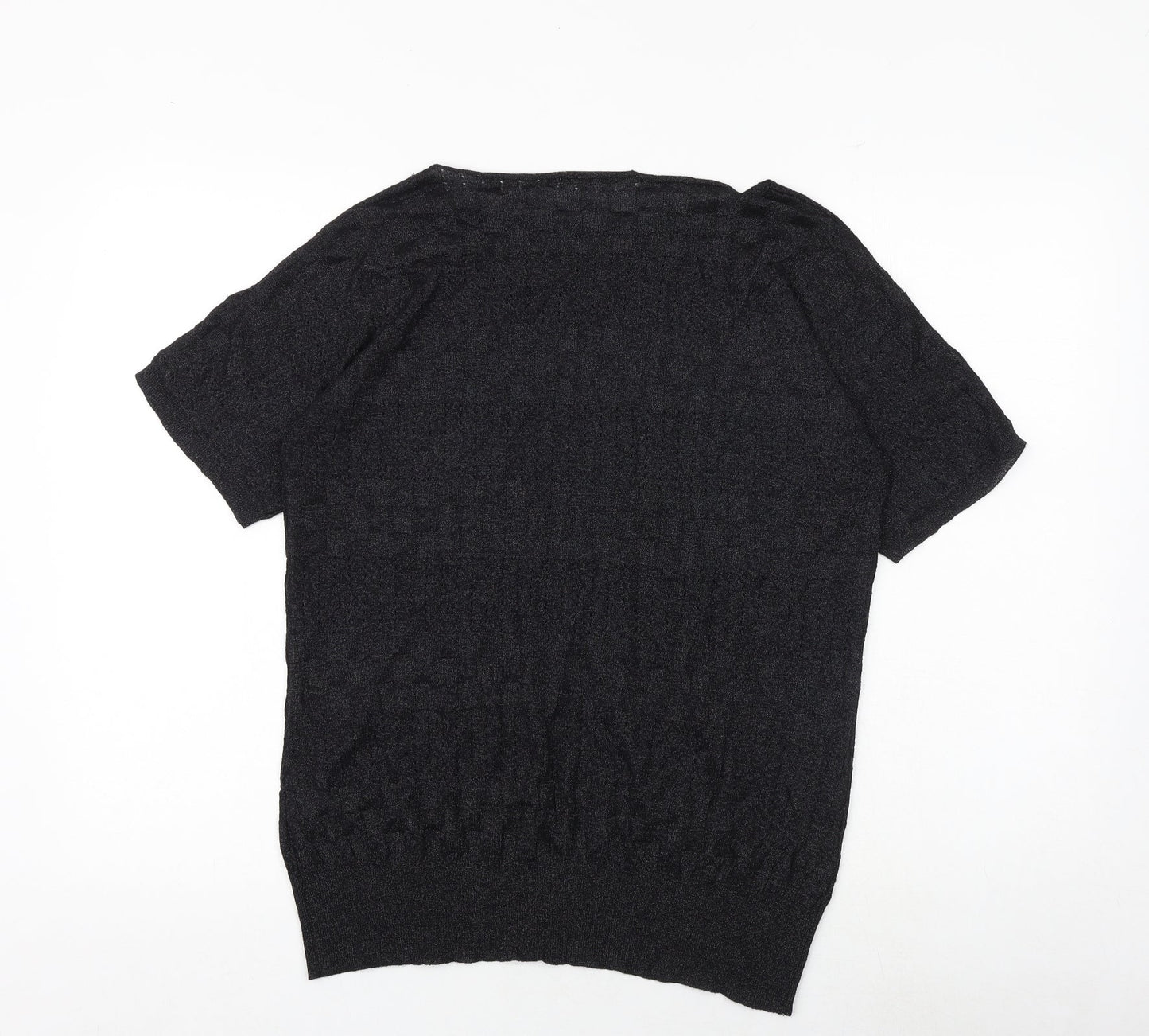 Klass Womens Black Polyamide Basic T-Shirt Size L Round Neck
