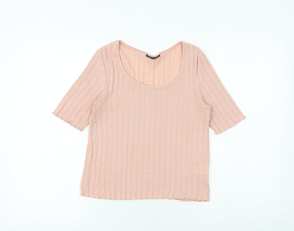 Womens UK Size 10 Topshop Pink Basic T-Shirt